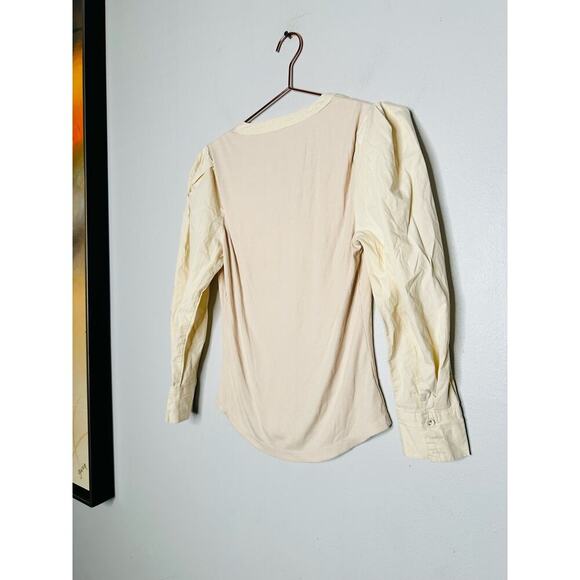 AREA STARS Off White Knit Sweater Scoop Neck Puff Long Sleeves Sweater Size M - Picture 5 of 10